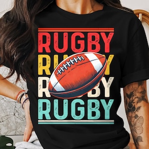 Rugby Unisex T-Shirt, Retro Design Rugby T-Shirt, Unique Rugby Ball Graphic Tee, Unisex Sweatshirt Available, Perfect Rugby Gift Shirt