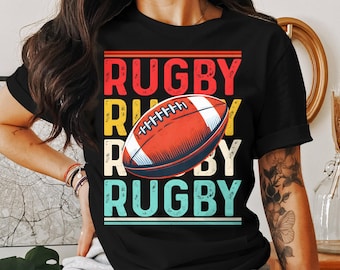 Retro Rugby Ball Graphic T-Shirt: Unique Unisex Design