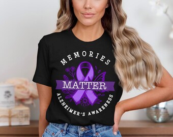 Paars lint Alzheimer's Awareness T-shirt, ondersteuning voor geestelijke gezondheid