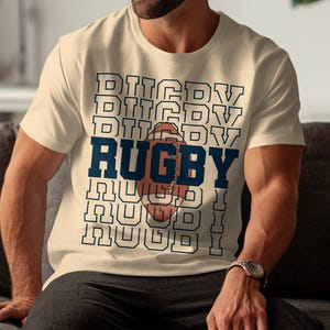Rugby T-Shirt, Rugby Design Tee, Rugby Fan Shirt, Sports Lover Top, Unique Rugby Apparel, Graphic Rugby Print, Cool Rugby Merchandise