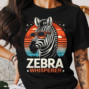 Zebra Whisperer T-Shirt for Adults, Funny Zebra Unisex T-Shirt, Cool Zebra Design, Unique Zebra Lover Gift, Vintage Style Art T-Shirt