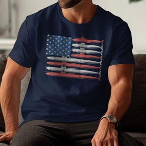 American Submarine Flag T-Shirt, Patriotic Tee, Military Pride Shirt, Navy Veteran Gift, USA Submarines Sweatshirt, Unisex T-Shirt