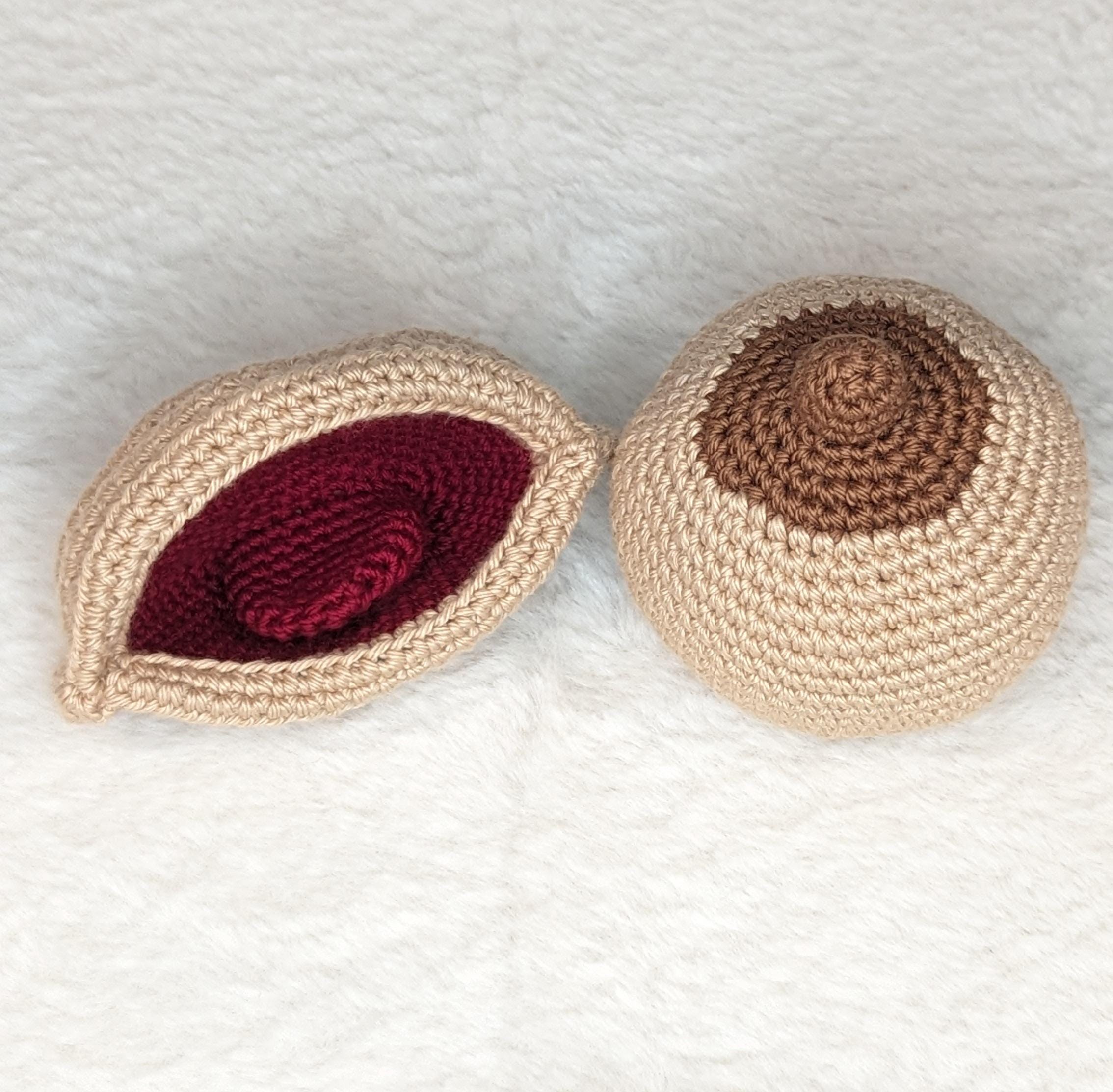Crochet breast and baby mouth frenulum. Breastfeeding workshop teaching materials. Gift card from a midwife, doula, speech therapist, and IBCLC lactation consultant.