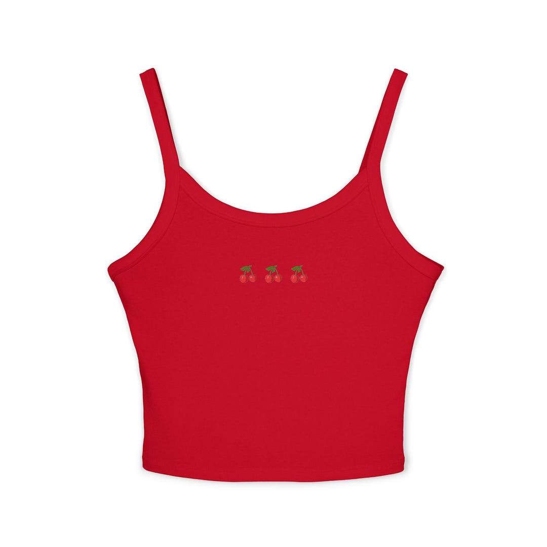 Cherry Tank, Women's Spaghetti Strap Tank Top, Cherries