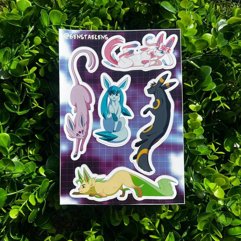 Everon Stickers Eeveelution Espeon Umbreon Glaceon Leafeon Sylveon Pokemon Sticker ...