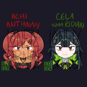 Achi and Cela Acrylic Keychains