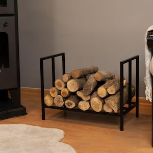 Minimalist Metal Firewood Holder: Indoor/Outdoor Log Storage
