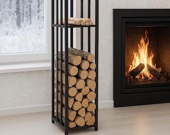 Support à bûches, support à bûches en métal