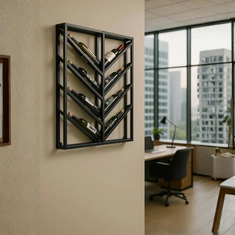 Metal Wall Mounted Wine Rack, Modern Design - Etsy