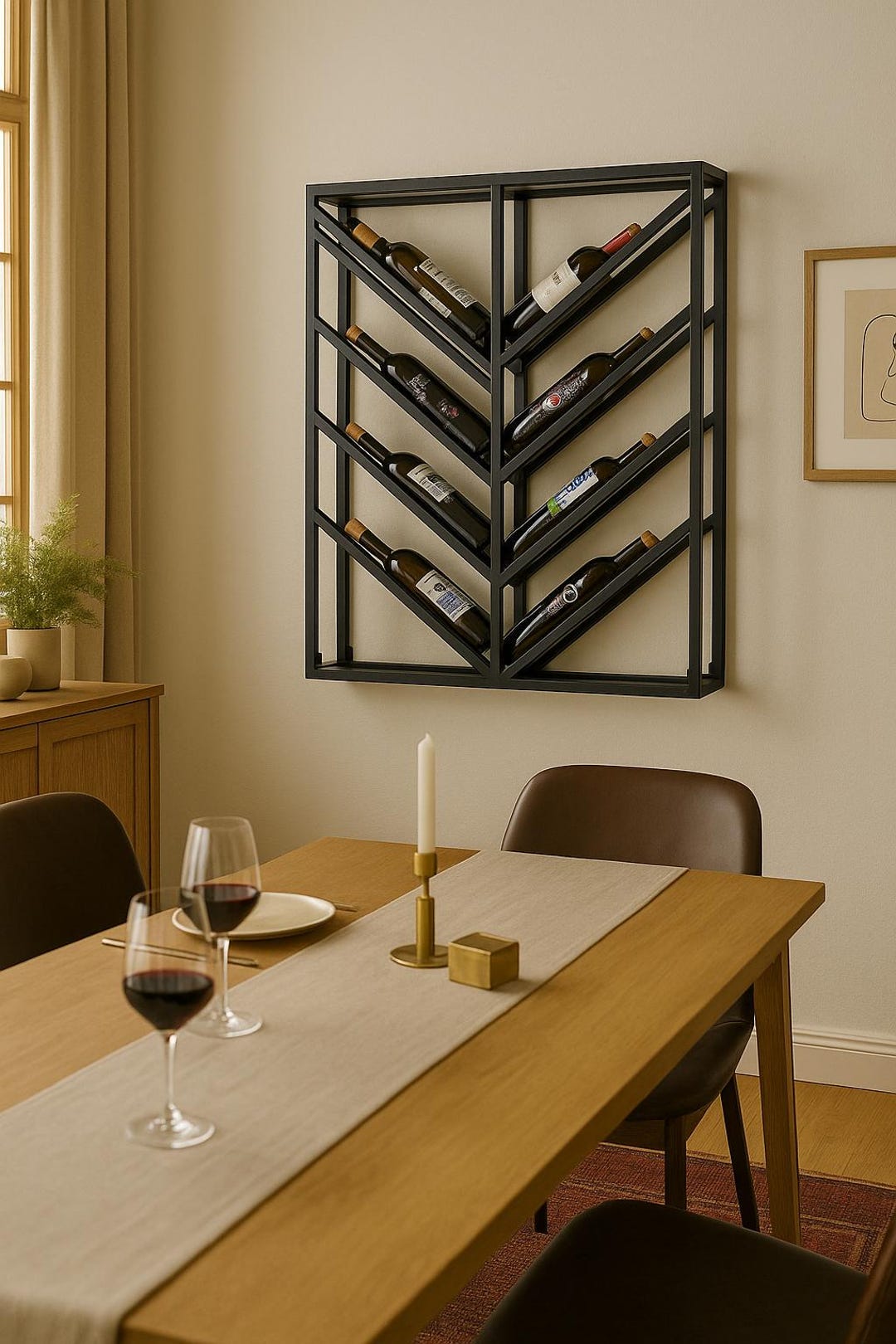 Metal Wall Mounted Wine Rack, Modern Design - Etsy