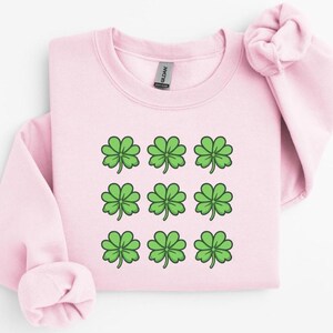 St Patrick Day Sweatshirt Cute St Patrick Sweater Cute Clover Sweatshirt Shamrock Sweater Four Leaf Clover St Patty Sweater Cute Clover