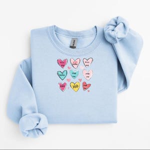 Women Sweatshirt Heart Valentines Day Gift for Her Sweatshirt 9 Heart Cute Crewneck Woman Gift Cute Sweatshirt Gift Cozy Heart Sweater