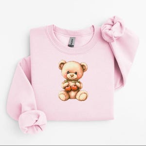 Sweatshirt Teddy Cute Sweatshirt Teddy Bear Crewneck Teddy Bear Cute Sweatshirt Cherry Coquette Gift for Her Valentine Day Sweatshirt Cozy