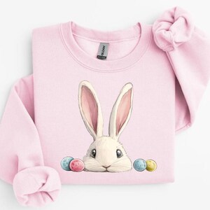 Cute Bunny Sweatshirt Cute Easter Sweater Easter Bunny Sweatshirt Cute Easter Sweatshirt Easter Egg Sweatshirt Bunny Ears Sweater Easter