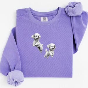 Bichon Frisé sweatshirt hondenliefhebber cadeau schattige puppy trui huisdier eigenaar kleding dierenprint top gezellige hond trui hond moeder trui