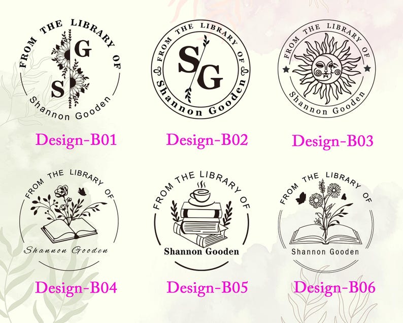 Library Stamp Design Personalized Book Embosser, Custom Book Stamp Embosser, Library ...