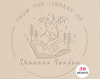 Book Embosser Personalized, Custom Book Stamp Embosser, Library Embosser, From The Library Of Stamp, Book Lover Gift