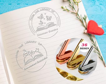 Personalized Book Embosser, Custom Book  Embosser Stamp, Library Embosser, Ex Libris, From The Library Of  Book Embosser, Book Lovers Gift