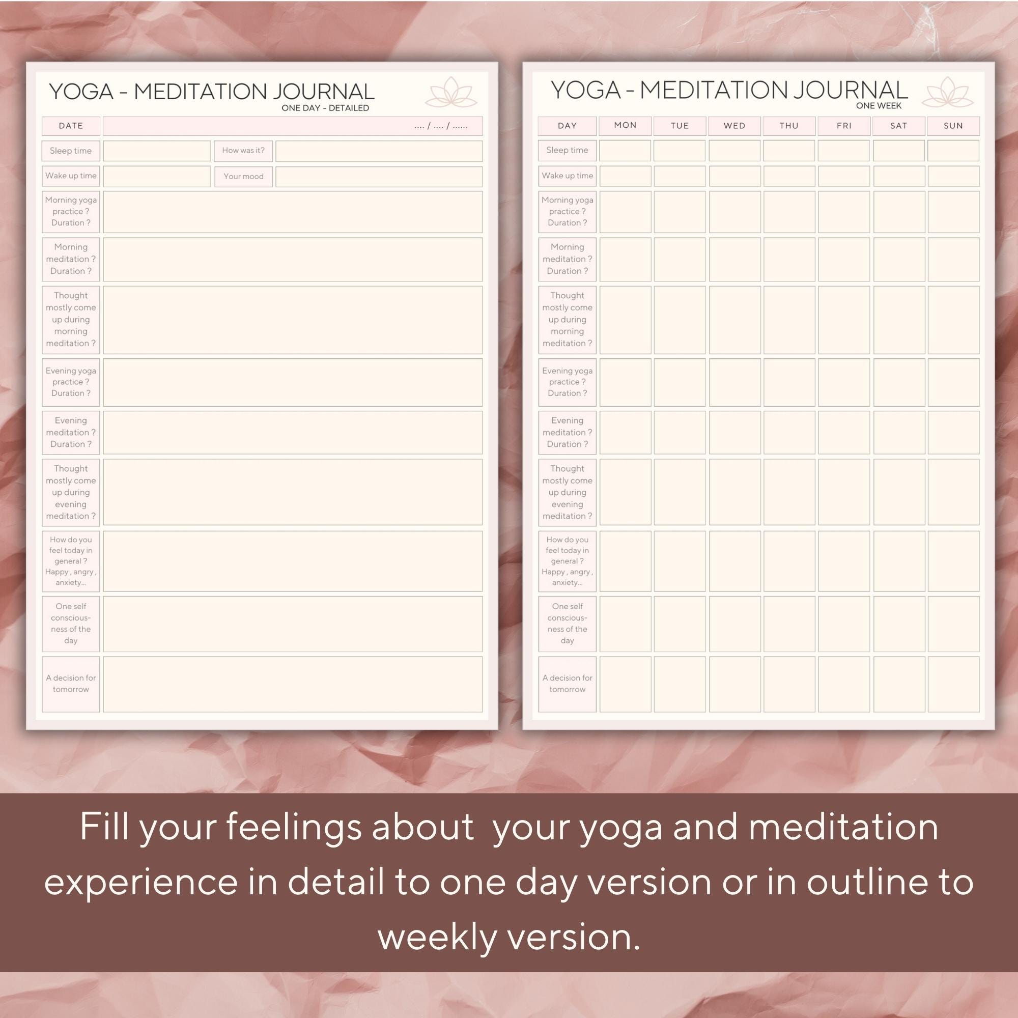Yoga Meditation Deepening Journal: Weekly Reflection, Tracker (digital ...