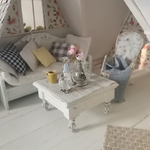 Poppenhuismeubels, Salontafel, Meubels schaal 1:12, Gratis verzending, Handgemaakt, Miniatuurtafel