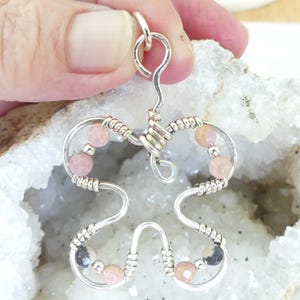 Butterfly Necklace, Rhodonite Pendant, Rhodonite, Rhodonite Butterfly, Rhodonite Necklace, Sterling Silver Butterfly Pendant