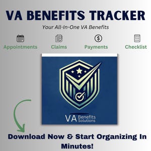 Interactive VA Benefits Tracker | All-in-One Veteran Planner for Appointments, Claims, & Payments | Military Organizer