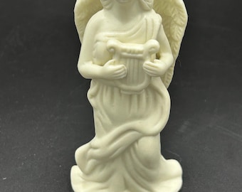 Vintage White Angel With Harp