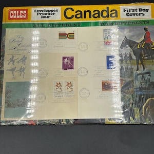 Vintage Canadian First Day Of Issue Stamp Collection 1971-1973 Original Package