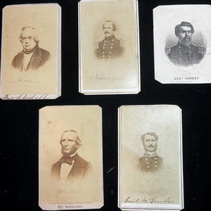 Set Of 5 Original Civil War Confederate Generals Carte De Visites Lot 3