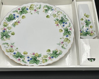Vintage Porcelain Plate And Server With Floral Pattern Andrea By Sadek