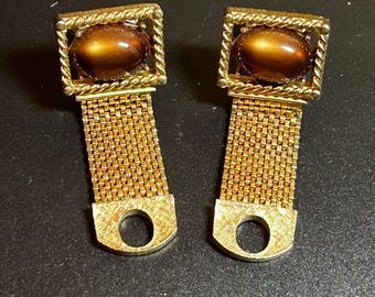 Vintage Swank Lucite and Gold Tone Cufflinks