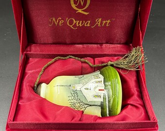 Ne’Qwa Art “Love And Marriage” Hand painted Glass Ornament In Velvet Box