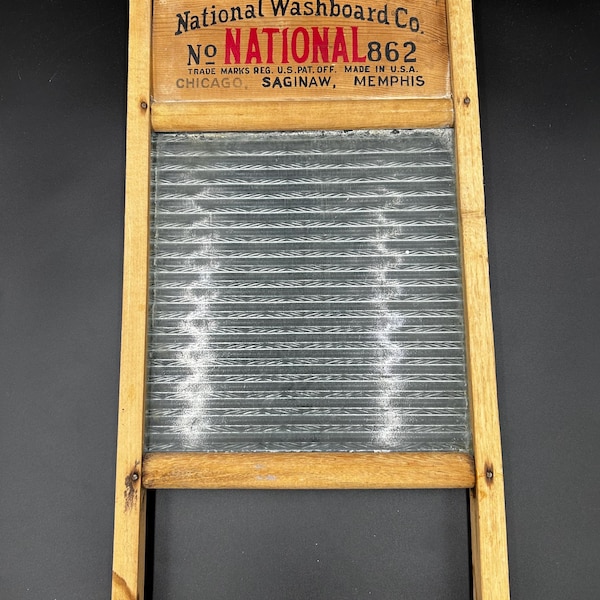 Vintage Original Washboard From National Washboard Co. No. 862 Circa 1940