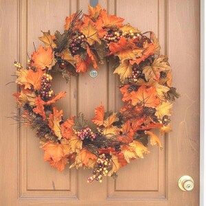 Handmade Wreath: Autumn Leaves, Fall Foliage Wreath