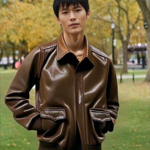 Blouson en cuir d'agneau véritable fait maison, motard décontracté, style bombardier vintage, article cadeau idéal