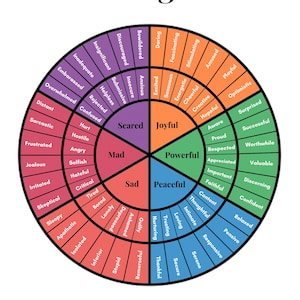 Feelings Wheel, Emotion Wheel, Trauma Response Behavior Wheel, Therapy Decor, Therapy Print, Trauma Therapy, Trauma Response Poster