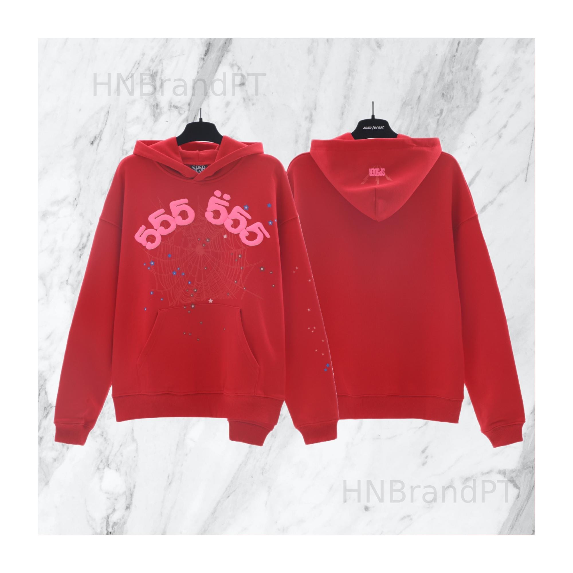 Sudadera con capucha unisex de alta calidad, color rojo, de