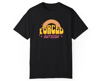 Camiseta "Forzado a salir", camiseta unisex teñida con tintes antisociales, camiseta para introvertidos, ropa para introvertidos, camiseta para personas socialmente incómodas, camiseta estampada.