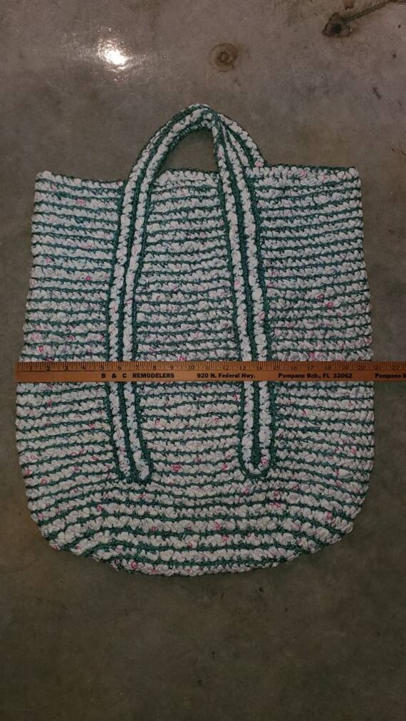 oversized handmade vintage tote woven ribbon bask… - image 4