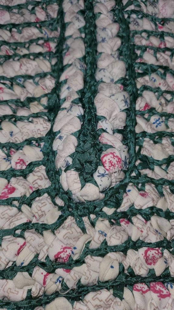 oversized handmade vintage tote woven ribbon bask… - image 6