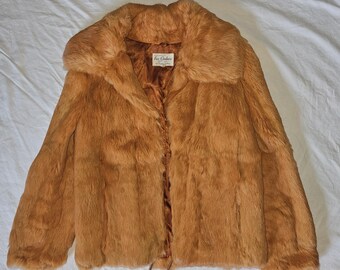 Vintage Orange Fur Coat size Small