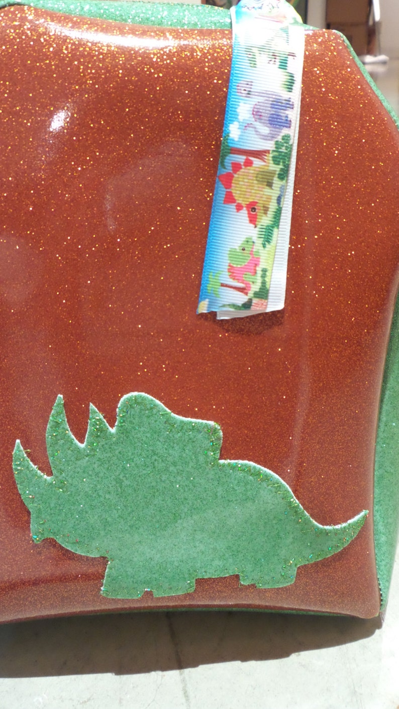 WEARABLE ART Sparkle Glitter Vinyl TRICERATOPS Dinosaur Dino Etsy