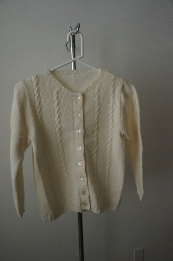 Vintage Handmade OOAK cable-knit shrug sweater cre