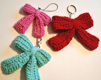 Crochet Ribbon Bow Pattern, Coquette Keychain, Bag Charm (PDF Download)