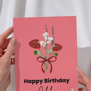 Cartão presente de flores personalizável