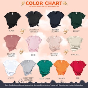 the color chart for a women's t - shirt