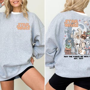 Star Wars Sweatshirt, May The Force Be With You Hoodie, Galaxy&#39;s Edge 1977 Hoodie, Disney Darth Vader Leia Sweat, WDW Family Trip Sweater