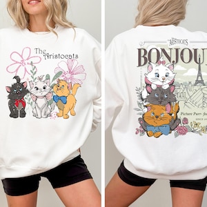 Disney The Aristocats Sweatshirt, Aristocats Bonjour Hoodie, Marie Cat in Paris Sweater, Disneyland Family Trip 2025 Sweatshirt