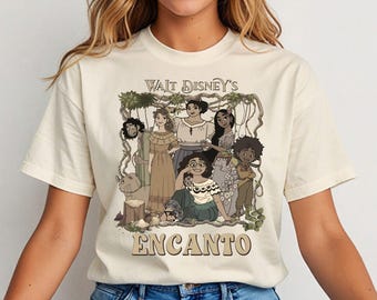 Camiseta familiar Encanto de Walt Disney World, camiseta Disney Mirabel Madrigal, camisetas vintage de películas Disney, camiseta de vacaciones familiares en Disneyland