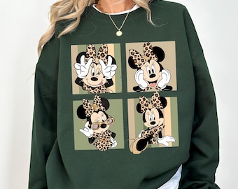 Sweat-shirt Safari Minnie, sweat à capuche léopard Minnie Bow, pull sauvage Disney, sweat à capuche Animal Kingdom, sweat-shirt vacances en famille Disneyland